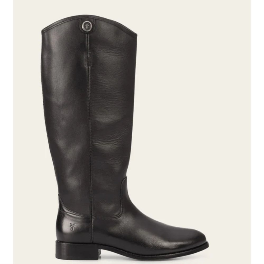 Melissa Button Black Leather Riding Boots